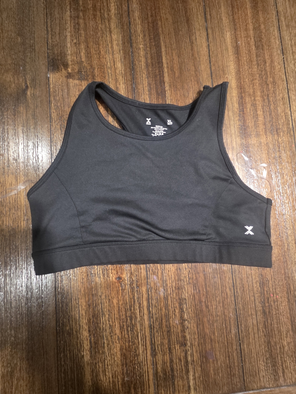 Xersion Black Racerback Sports Bra Kids Plus
